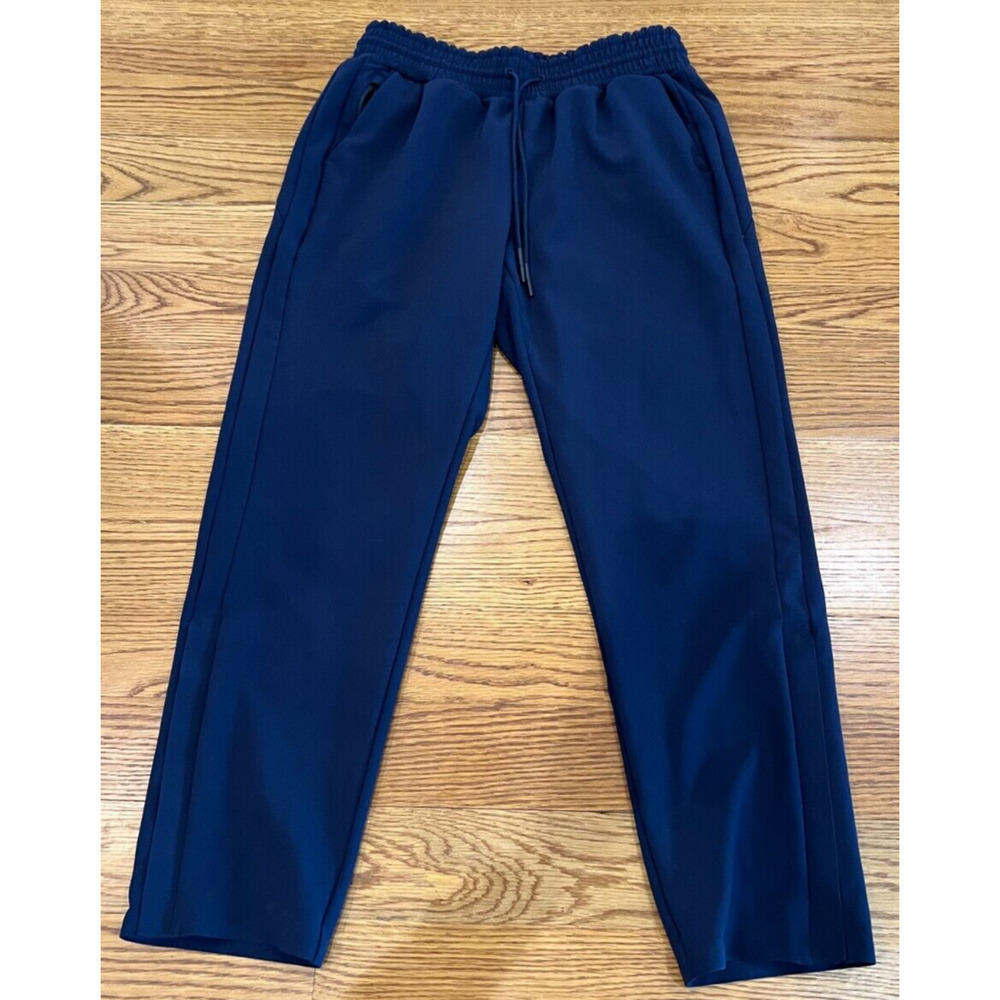 ATHLETA Navy Blue Metropolis Straight Leg Ankle Zip Athleisure Pants Size 2